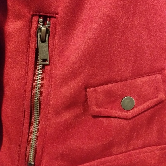 Red Tribal vegan suede jacket. NWOT. - Picture 6 of 7
